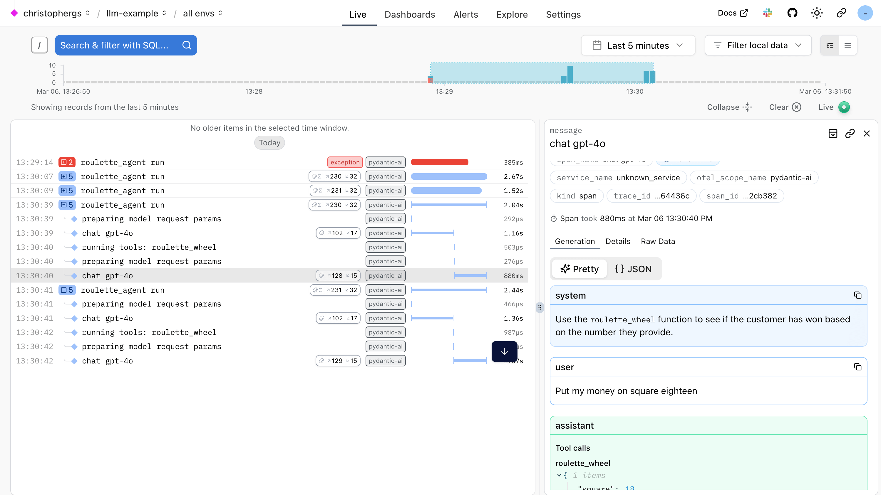 Logfire Pydantic AI Instrumentation
